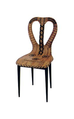 1954 Chair Mandoline  Piero Fornasetti Gio Ponti Fornasetti