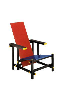 1918 Fauteuil Red and blue  Gerrit Thomas Rietveld Cassina